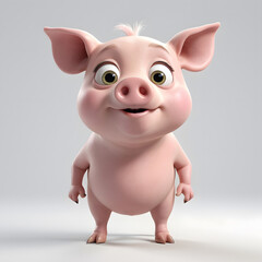 Fototapeta premium Animals with big eyes on white background Created with Generative AI technology.