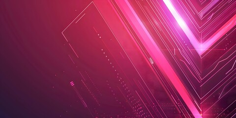 Fototapeta premium Dark pink abstract background with glowing arrow lines. Modern shiny blue geometric lines design. Technology futuristic concept. Horizontal banner template. Suit for cover, header, poster, banner, web