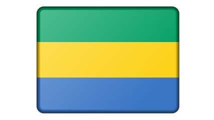 Gabon officially the Gabonese Republic national flag isolated on white background.