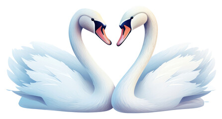 PNG Swan white bird togetherness.