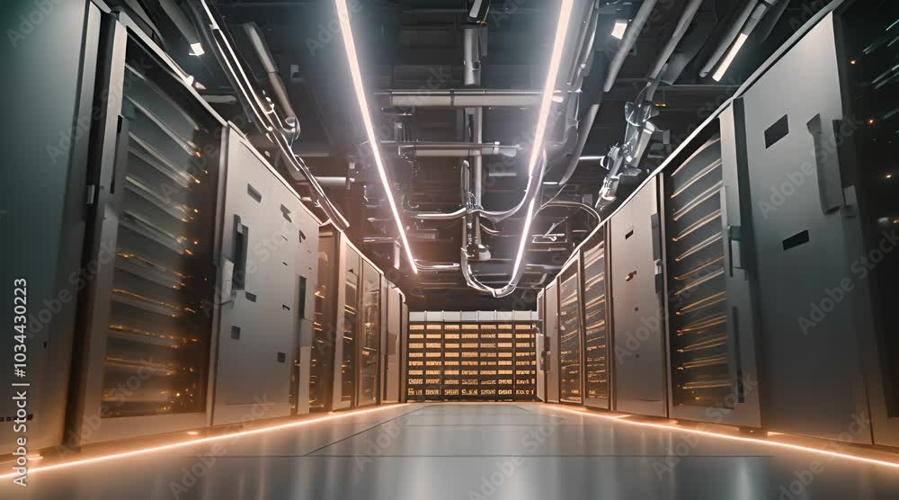 Poster computer server room data storage