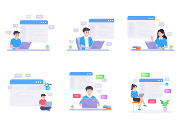 Web development modern flat design vector concept.