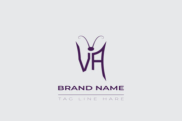 VA Butterfly logo design. Butterfly initials V and A line art logo template. This design can be used in cosmetics fashion and jewelry.