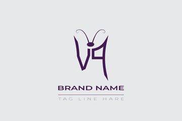 VQ Butterfly logo design. Butterfly initials V and Q line art logo template. This design can be used in cosmetics fashion and jewelry. 