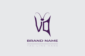 VO Butterfly logo design. Butterfly initials V and O line art logo template. This design can be used in cosmetics fashion and jewelry. 