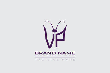VP Butterfly logo design. Butterfly initials V and P line art logo template. This design can be used in cosmetics fashion and jewelry. 