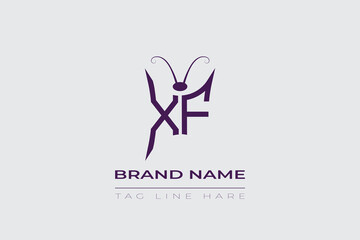 XF Butterfly logo design. Butterfly initials X and F line art logo template. This design can be used in cosmetics fashion and jewelry. 
