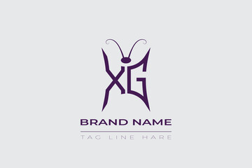 XG Butterfly logo design. Butterfly initials X and G line art logo template. This design can be used in cosmetics fashion and jewelry. 