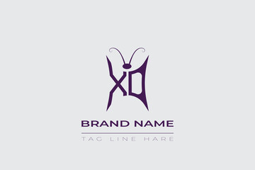 XO Butterfly logo design. Butterfly initials X and O line art logo template. This design can be used in cosmetics fashion and jewelry. 