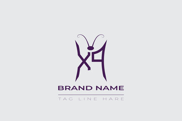 XQ Butterfly logo design. Butterfly initials X and Q line art logo template. This design can be used in cosmetics fashion and jewelry. 