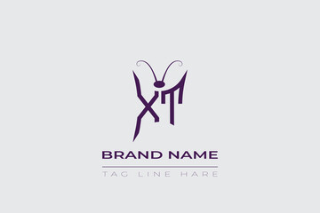 XT Butterfly logo design. Butterfly initials X and T line art logo template. This design can be used in cosmetics fashion and jewelry. 