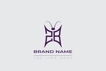 ZB Butterfly logo design. Butterfly initials Z and B line art logo template. This design can be used in cosmetics fashion and jewelry. 