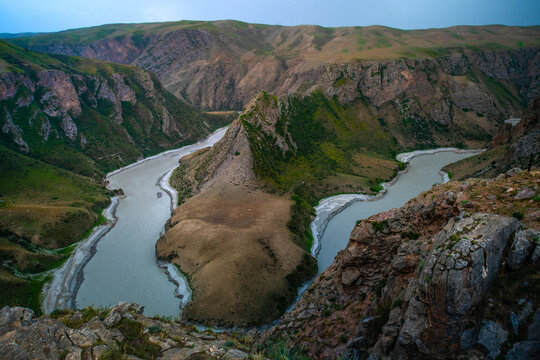 Crocodile Bay, one of the scenic areas in Kalajun Grassland, located in the middle of the Kuokesu Grand Canyon, Tekes County, Ili Kazakh Autonomous Prefecture, Xinjiang, China