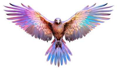 Fototapeta premium PNG Eagle iridescent vulture animal flying.