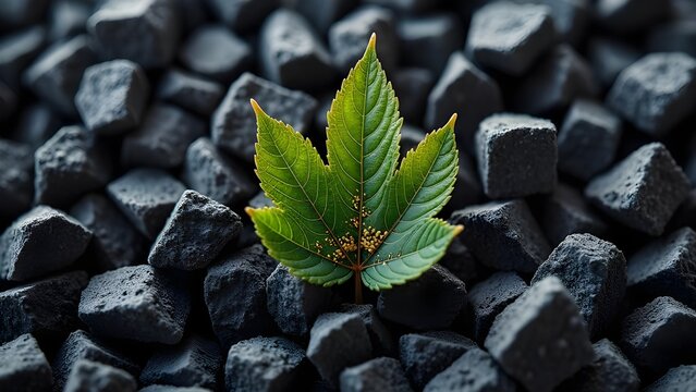 front facing overhead view an entire image filled with small crushed and broken coal fragments covered in dust