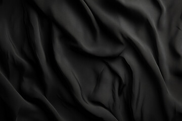 Fototapeta premium Black luxury velvet satin silk material waves background