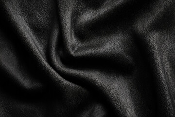 Fototapeta premium Black luxury velvet satin silk material waves background
