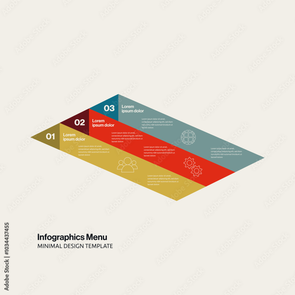 Poster business infographics vector template. data, information and report presentation with steps. minimal
