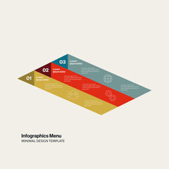 Business infographics vector template. Data, information and report presentation with steps. Minimal design, eps10 editable file.