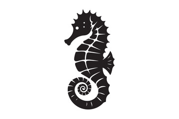 Seahorse silhouette vector clip art