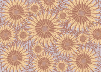 Ornate twirled flowers for textiles or fabrics. Tropical floral motifs for fashion trends, business concepts, covers, scrapbooking, interior solutions, tiles, posters, prints, invitation cards, etc. 