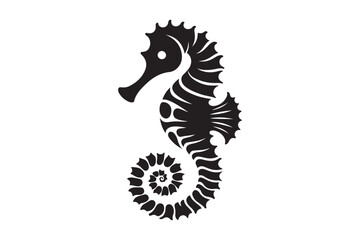 Seahorse silhouette vector clip art