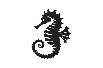 Seahorse silhouette vector clip art