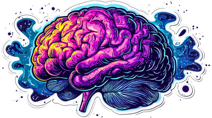 Obraz premium Creative Brain Illustration in Abstract Colors