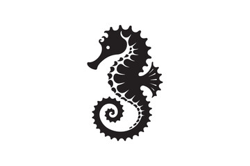 Seahorse silhouette vector clip art