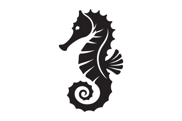 Seahorse silhouette vector clip art