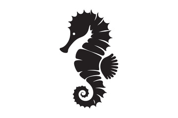 Seahorse silhouette vector clip art