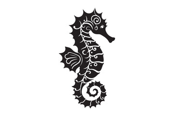 Seahorse silhouette vector clip art 37.eps
