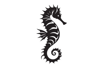 Seahorse silhouette vector clip art 38.eps