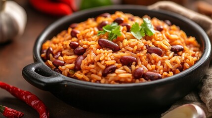 National cuisine of Mexico: Mexican rice with beans.