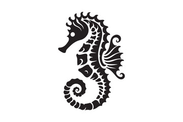 Seahorse silhouette vector clip art 45.eps