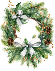 Christmas wreath - transparent background