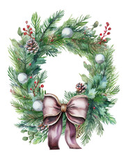 Christmas wreath - transparent background