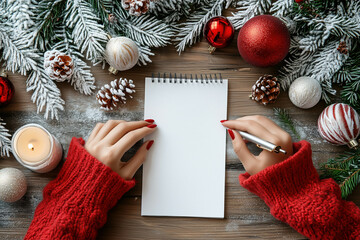 Christmas background writing a letter