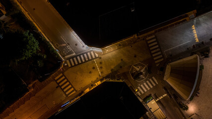 City of Pula at night, aerial view at night