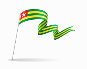 Togolese flag wavy background layout. Vector illustration.