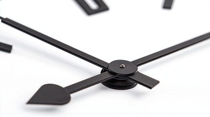 An elegant wall clock with a white face and black frame on a white background - perfect for time management and scheduling.