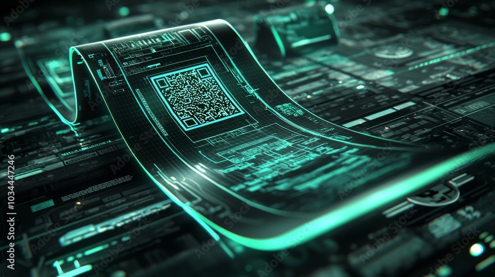 Poster this is an electronic invoice with qr code, a digital copy of the paper invoice, that allows for eas