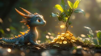 Golden Harvest with a Tiny Dragon's Treasure Adventure in the Garden