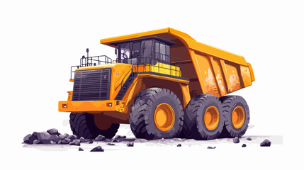 Fototapeta premium Illustration of heavy quarry equipment.