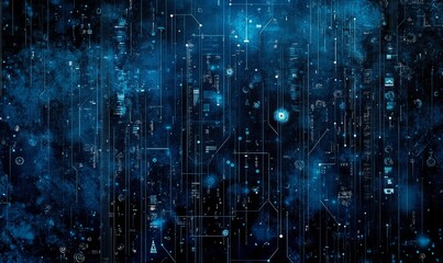 Obraz premium Digital background for tech, AI, data, audio, graphics, and more