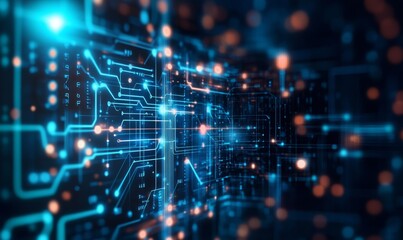 Obraz premium Digital background for tech, AI, data, audio, graphics, and more