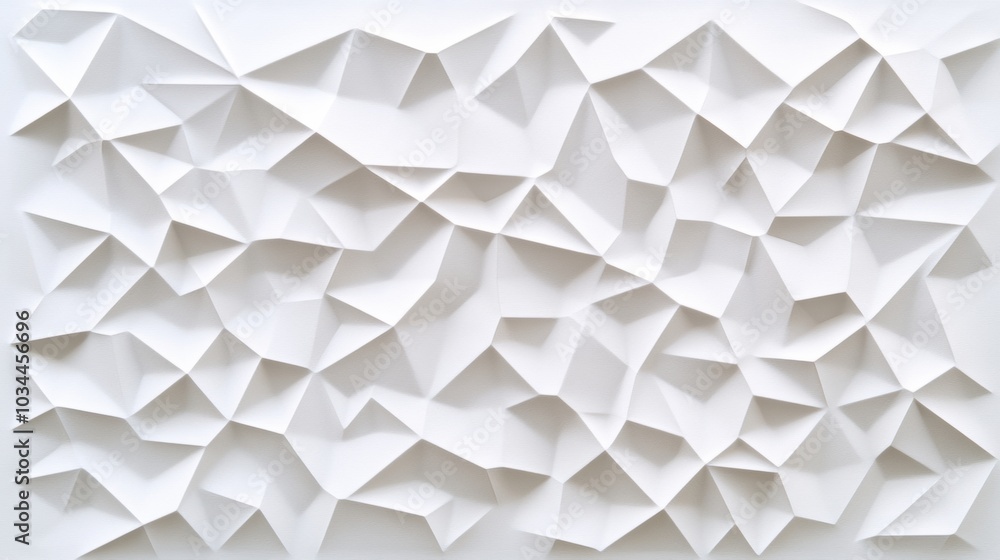 Poster abstract geometric pattern with folded white paper shapes creating a 3d effect, ai