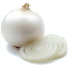 White onion whole and sliced