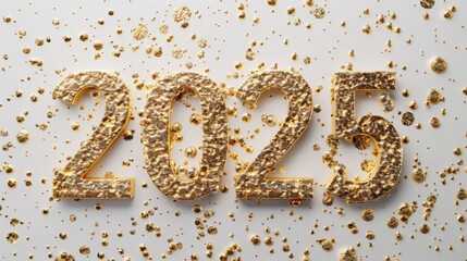 Greeting card - happy new year with numbers "2025"