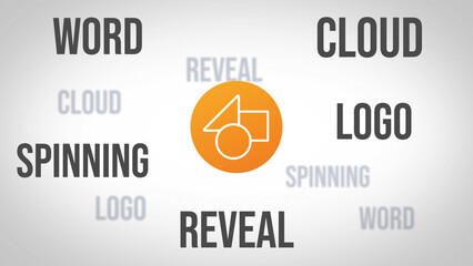 3D Spinning Word Cloud Logo Reveal